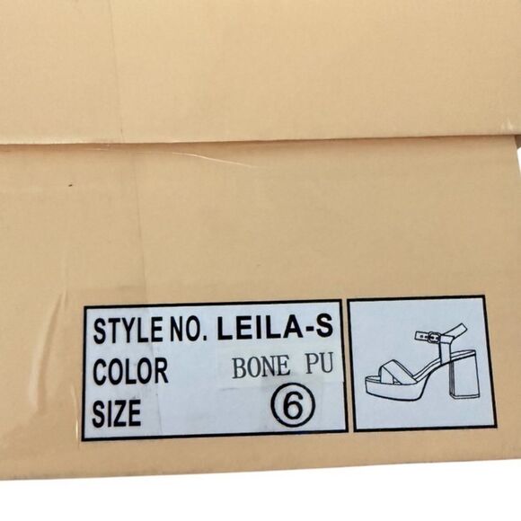 Soda Leila Bone PU Ivory Platform Shoes with Chunky Sole Women’s Size 6 Medium - Picture 15 of 15